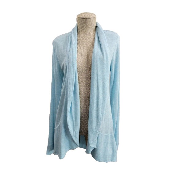 Lilly Pulitzer S Cassine Heather Blue Open Front Cardigan Sweater Knit top EUC - Picture 1 of 10